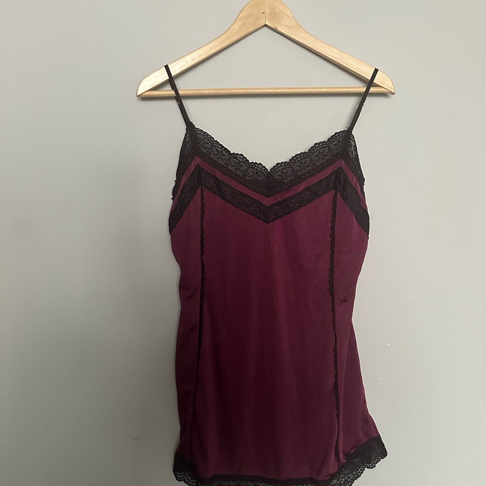 The Limited Vintage Plum Cami with Black Lace